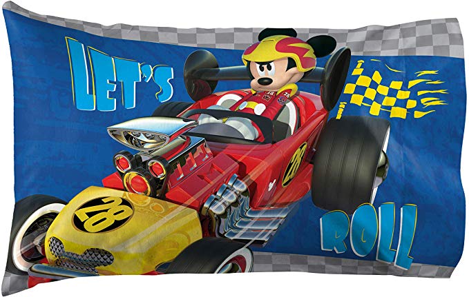 Jay Franco Disney Junior Mickey Mouse and The Roadster Racers 20" x 30" Reversible Pillowcase