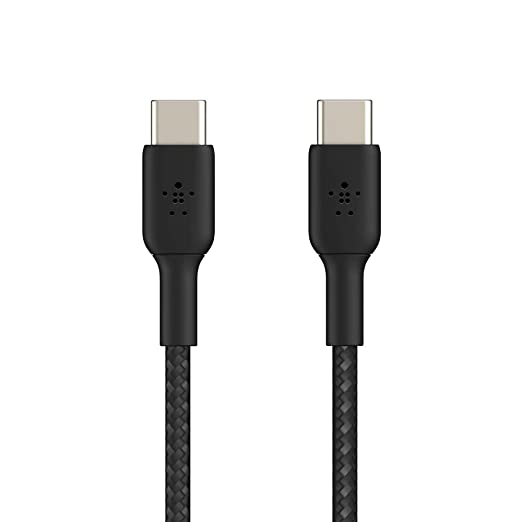 Belkin USB C to USB C Fast Charging Type C Cable Tough Unbreakable Braided Nylon Material, 60W PD, 3.3 feet (1 Meter) for Laptop, Personal Computer, Smartphone, Tablet Black, USB-IF Certified