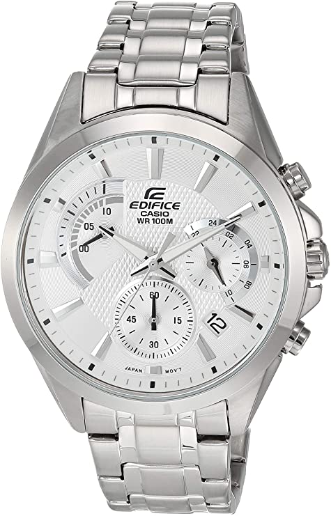 Casio Men's Edifice Silver Quartz Watch with Stainless-Steel Strap, 21.6 (Model: EFV-580D-7AVUDF)