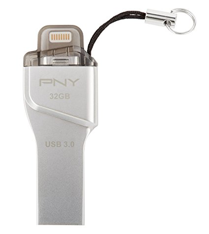 PNY Duo-Link OTG 32GB USB 3.0 Flash Drive for iPhone and iPad