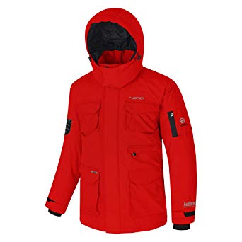 Fuerza Mens Down Wellon Special Collection Winter Parka Jacket Coat - Red