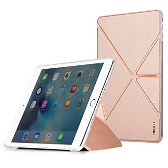 iPad Mini 4 Case, ROCK® MOOST [Devita Series] Thin Premium Synthetic Leather Flip Stand Case Cover for iPad mini 4 (2015) with Auto Sleep/Wake Function [ROSE Gold]