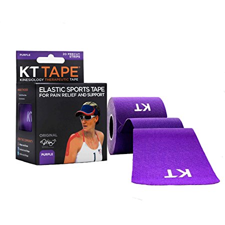 KT TAPE Original Cotton Elastic Kinesiology Therapeutic Sports Tape, 20 Precut 10in Strips, Breathable, Free Videos, Pro & Olympic Choice