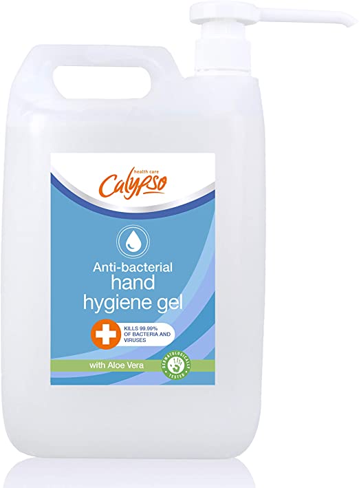 Calypso Anti-Bacterial Hand Hygiene Sanitiser Gel with Aloe Vera, 70% alcohol, 5L