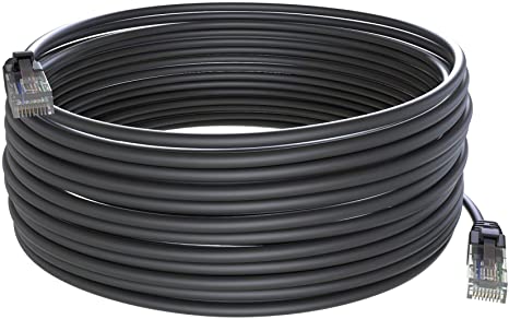 Maximm Cat6 100 ft Ethernet Cable Outdoor 100 Feet (30 Meters) Zero Lag Waterproof Internet Cable Suitable for Direct Burial Installations.