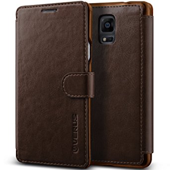 Galaxy Note 4 Case, Verus [Layered Dandy][Coffee Brown] - [Premium Leather Wallet][Slim Fit][Card Slot] For Samsung Note 4