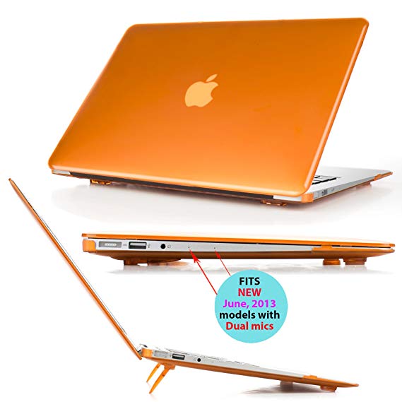 mCover iPearl Hard Shell Cover Case with FREE keyboard cover for 13.3-inch Apple MacBook Air A1369 & A1466 - ORANGE