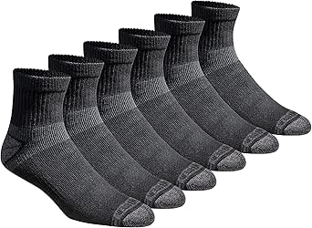 Eddie Bauer Men's Dura Dri Moisture Control 6-pair Quarter Socks