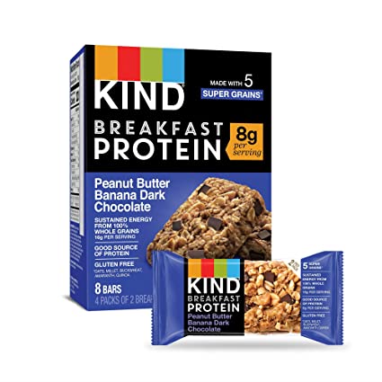 KIND Breakfast Protein Bars, Peanut Butter Banana, Gluten Free, Non GMO, 1.76oz, 32 Count