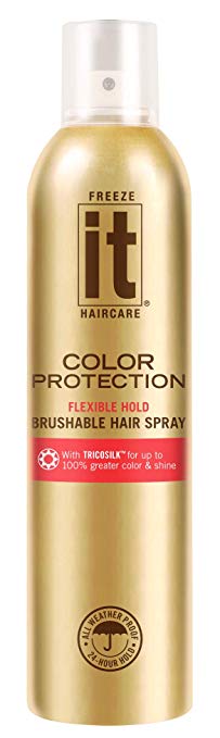 IT Haircare Freeze Color Protection Flexible Hold Brushable Hair Spray | 7.75 Oz | Infused with Tricosilk for up to 100% Greater Color & Shine | Strongest Hold in ALL Weather | UV Protectant