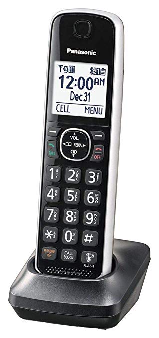 Panasonic Dect 6.0 Digital Additional Cordless Silver Handset for KX-TG885SK Cordless Phone System - KX-TGFA61B (Renewed)