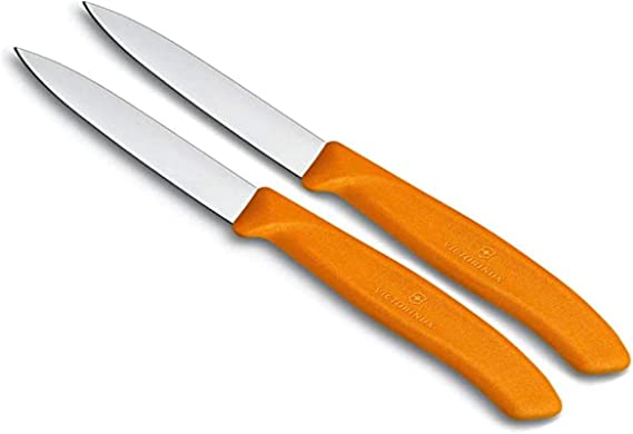 Victorinox Swiss Army Swiss Classic Collection Orange 3.25 Inch Paring Knife, Set of 2