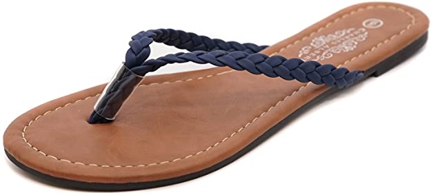 Charles Albert Braided Flip Flops for Women, Beach Thong Sandals