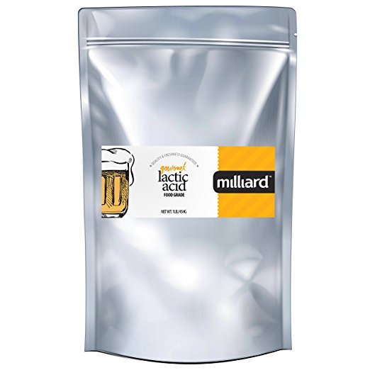 Milliard 60/40 Lactic Acid-Calcium Lactate Fine Powder – Food Grade & NON-GMO – Enrich Foods with Calcium – 1 Pound