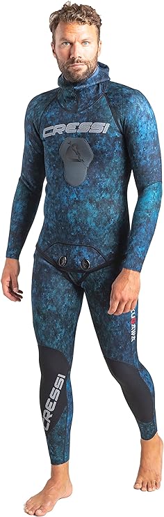 Cressi Spearfishing and Freediving Two-Piece Wetsuit with Loading Chest Pad, Knee Protection, Anatomical Design - Tokugawa: Designed in Italy