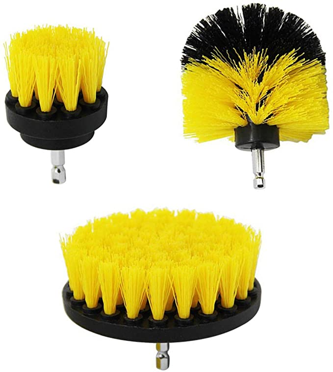 N / A Drill Brush Set, 3pcs Nylon Drill Powered Cleaning Scrubber Brushes for Bathroom, Kitchen, Tile, Toilet, Bathtub, Surface Tub, Floor and Car