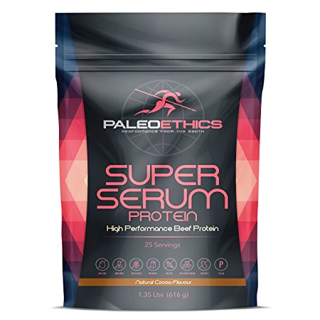 PALEOETHICS Super Serum Paleo Friendly High Performance Chocolate Flavored Beef Protein, Natural Chocolate Flavor, 1.35 lbs, 616 grams