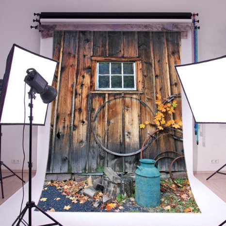 LB 5x7ft Vintage Door Poly Fabric Photo Backdrops Customized Studio Background Studio Props WF69