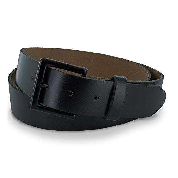 Hanks 1.5" BareBones Blackout Leather Jean Belt - USA Made, 5-Year Warranty