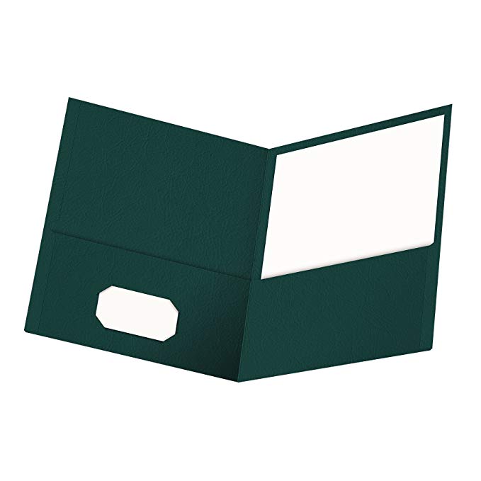 Oxford Twin-Pocket Folders, Textured Paper, Letter Size, Teal, Holds 100 Sheets, Box of 25 (57555)