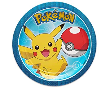 American Greetings Pokémon 8 Count Dessert Small Round Plate