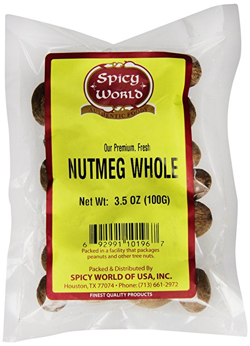 Spicy World Whole Nutmeg, 3.5 Ounce