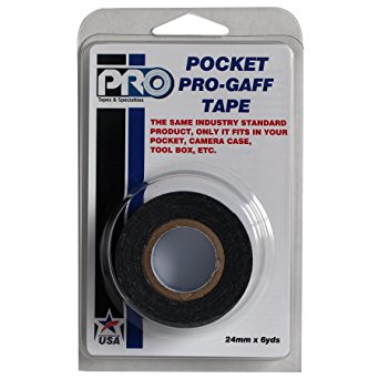 ProTapes 306GB16MBLA1 PRO Pocket Gaff Tape, 1" x 6 yd., Black