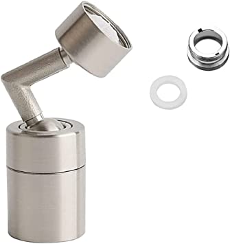 Weirun Bathroom Kitchen Universal Splash Filter 720 Rotating Sink Faucet Sprayer Extender Swivel Aerator 2 Function Nozzle,Brushed Nickel