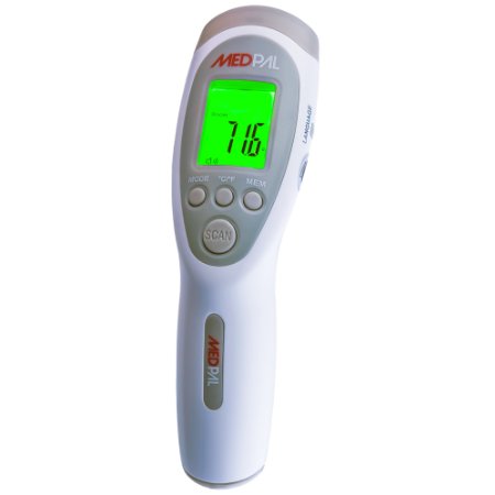 MedPal Non Contact Infrared Forehead Digital Thermometer For Babies Kids and Adults Touchless Easy to use with large display Voice Feature Plus Room and Surface Temperature