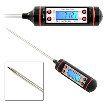 NEW Cooking Thermometer New - Instant Read With LCD Screen - Best Digital Thermometer for Grill, BBQ, Smoker, Kitchen, Meat, Turkey, Candy, Baby Milk and All Food. With FREE Warranty