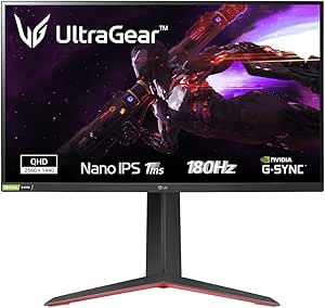 LG 27GP850P UltraGear Gaming Monitor 27" QHD NanoIPS HDR 400, 2560x1440, 1ms, G-Sync Compatible, AMD FreeSync Premium Pro 180Hz, HDMI 2.0 (HDCP 2.2), Display Port 1.4, USB 3.0, AUX, Flicker Safe, Nero