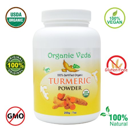 Organic Turmeric Powder - 7Oz 9733 USDA Certified Organic 9733 100 Pure and Raw Organic Herbal Super Food Supplement Non GMO Gluten FREE US FDA Registered Facility ALL NATURAL