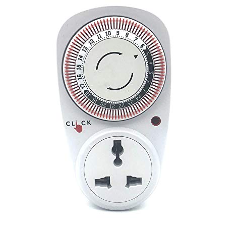Electrobot 24x7 Mechanical Plastic Timer Switch with Smart Socket Plug with 96 Switches Setting (White)