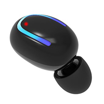 Bluetooth Headphones,Wireless Mini Single In Ear Earpiece, Car Headset [4.5 Hours Music Time]Smallest Bluetooth Earbud Earphone with Mic (Black)