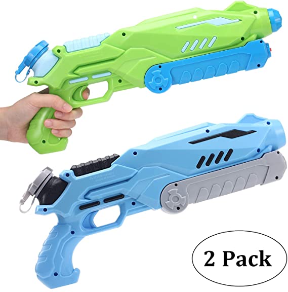 AiTuiTui 2 Pack Water Gun Super Soaker 750ML, Long Range 32FT Water Pistols for Kids Adults, Powerful Water Blaster Squirt Gun for Outdoor Swimming Pool Beach Sand Summer Toys Presents