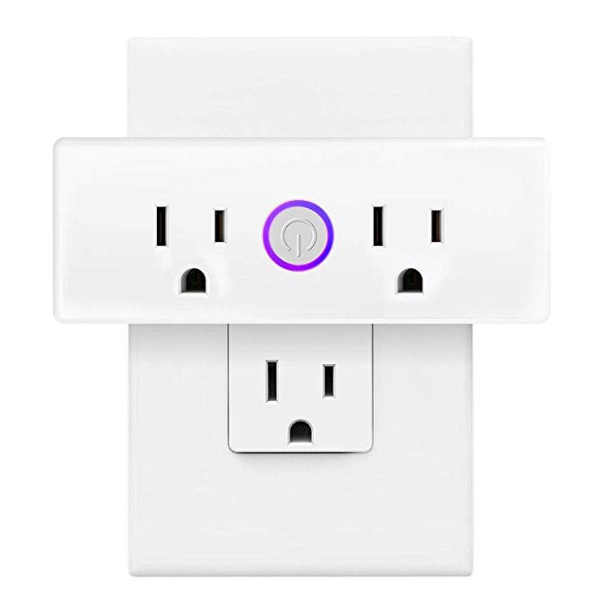 LITSPED Wifi Smart Plug 15A Smart Plug Outlet Socket Works with Alexa Echo Google Home and IFTTT Dual Outlets
