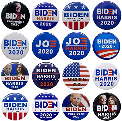 Deloky 16 PCS Joe Biden 2020 Buttons -Joe Biden Kamala Harris 2020 Presidential Campaign Badges Pins