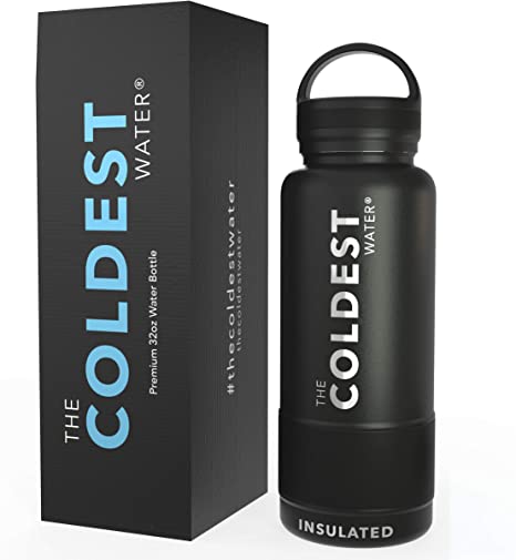 The Coldest Water Bottle Vacuum Insulated Stainless Steel Hydro Travel Mug - Ice Cold Up to 36 Hrs/Hot 13 Hrs Double Walled Flask - with Strong Cap