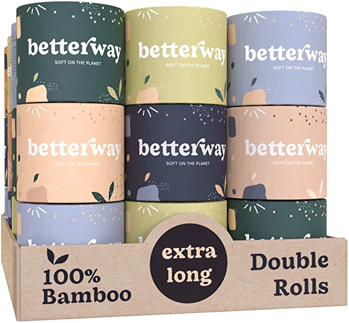 ORGANIC BAMBOO TOILET PAPER - 2X LONGER 360 Sheets per roll with Extra Strong 3 Ply - PLASTIC FREE Septic Safe Biodegradable Toilet Tissue - Eco Friendly & Super Soft - FSC Certified - 36 Double Rolls