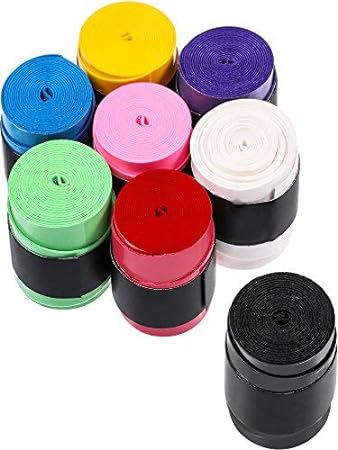 JOVITEC 8 Pieces Tennis Badminton Rackets Grips Overgrips Tape for Anti-Slip and Absorbent Grip, Multicolor