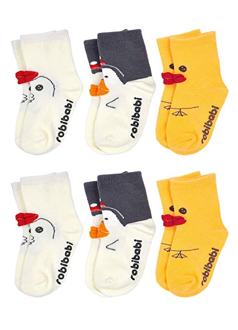 Baby Socks with Grip Non Skid Toddler Girls Cotton Ankle Sock Infant Boys Cute Animal Slipper Socks