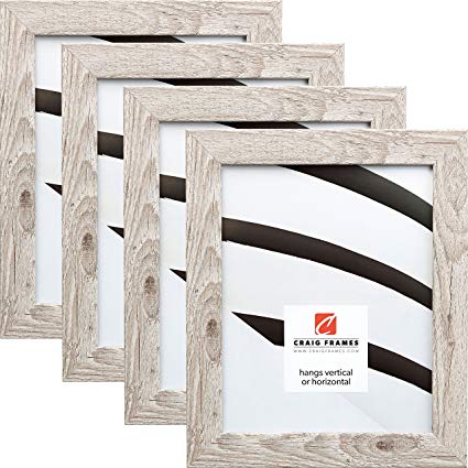 Craig Frames 26690 12 by 18-Inch Picture Frame 4-Piece Set, Smooth Wrap Finish, 1.25-Inch Wide, Restoration White