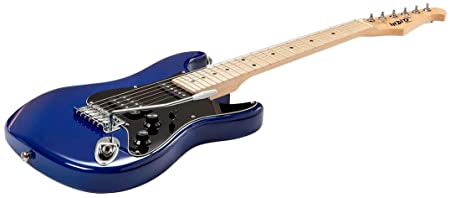 Monoprice Indio Mini Cali Electric Guitar - Blue, With Gig Bag