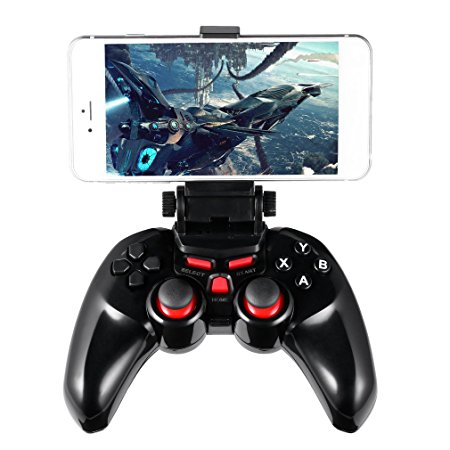 LESHP Wireless Bluetooth Gamepad Game Controller Ergonomic Design Angle-adjustable Rechargeable Battery Flexible Clamp Bluetooth Gamepad Joystick for VR/Android Phone/Tablet/TV Box