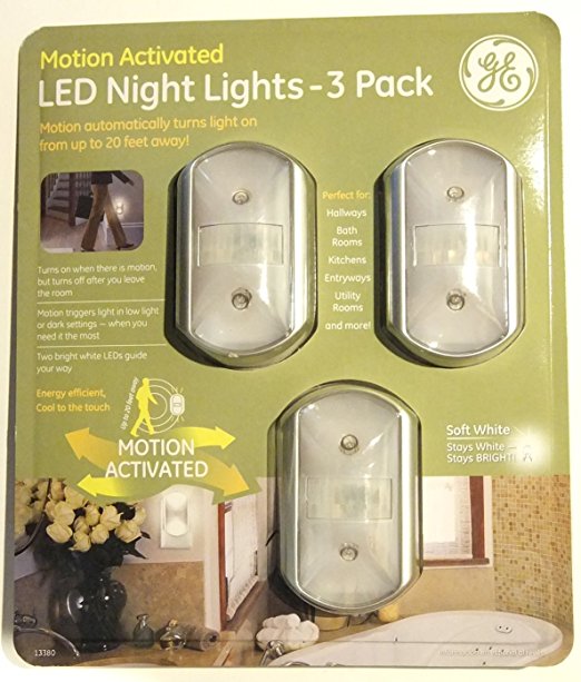 GE Motion-Activated LED Night Lights (Pack of 3)