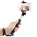 Selfie Stick Aukey One-piece U-Shape Bluetooth Self-portrait Monopod Extendable Handled Wireless Selfie Stick with Built-in Bluetooth Remote Shutter for iPhone 6 Samsung iOS Android Smartphones  HD-P2 Black