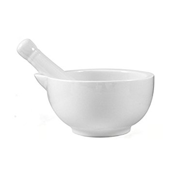 OmniWare White Porcelain Large 4.75 Inch Mortar and Pestle