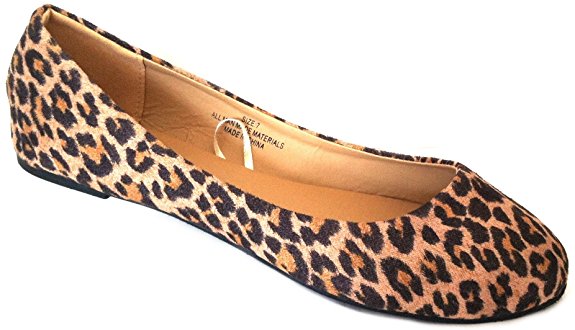 Shoes 18 Womens Ballerina Ballet Flat Shoes Solids & Leopards