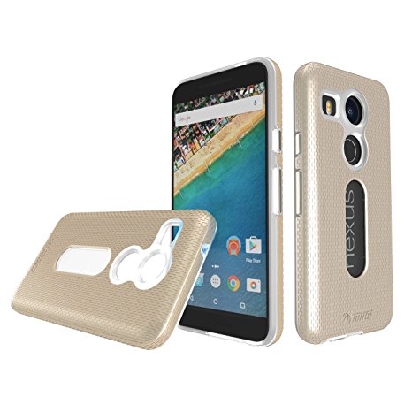 LG Nexus 5X case, Google nexus 5x, Toiko [X-Guard] [Gold]. A sturdy, beautiful protective case made of two layers perfect fit for LG NEXUS 5x, LG H790,h791 Google 2015 mobile phone case (TK114155).