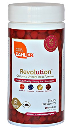 Zahlers UTI Revolution, Urinary Tract and Bladder Health, Cranberry Concentrate Pills Fortified with Vitamin C, Certified Kosher (180 Gram)